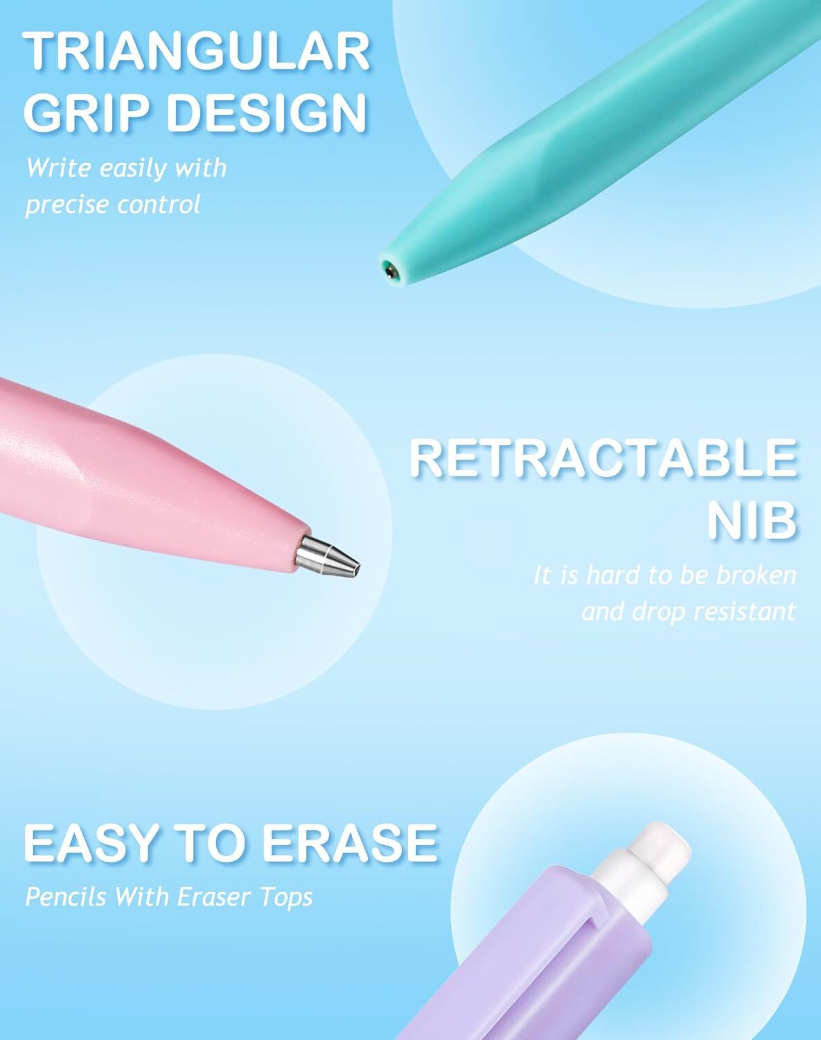 20PACK Mechanical Pencil, 8Pcs 0.5 0.7mm Pencils 0.5/0.7mm, Pink
