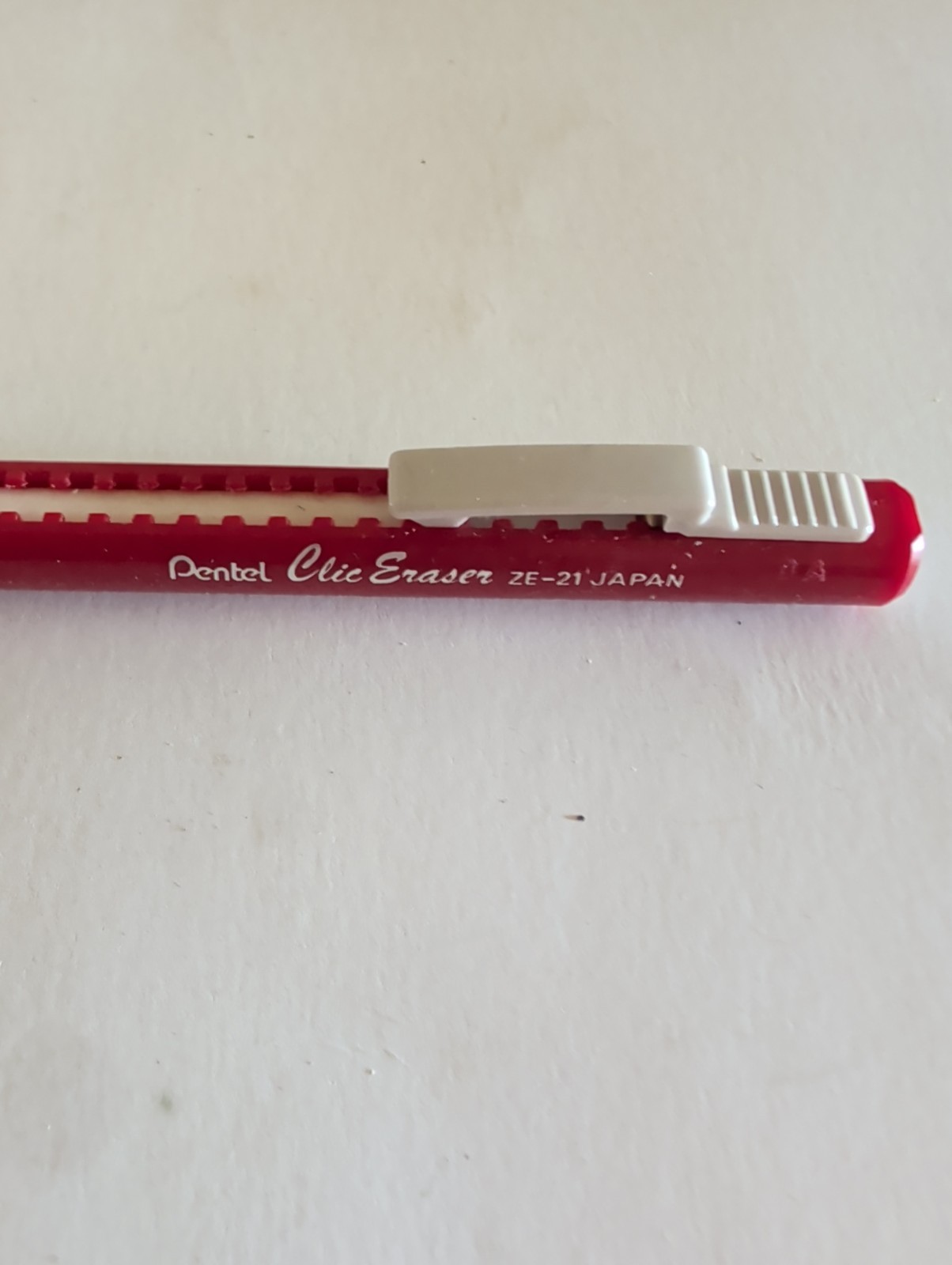 pentel clic eraser ze-21 Japan 2 Lightly Used Red Retro Vintage Office