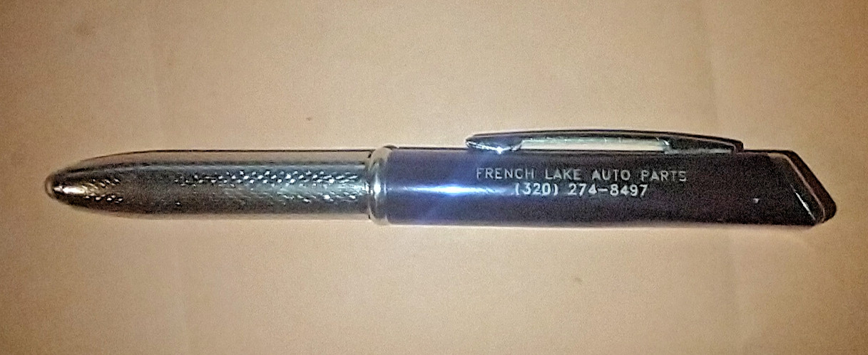 VINTAGE!! USED!! GOLD TONE FANCY FAUX DIAMOND MECHANICAL PENCIL & LIGHT PEN