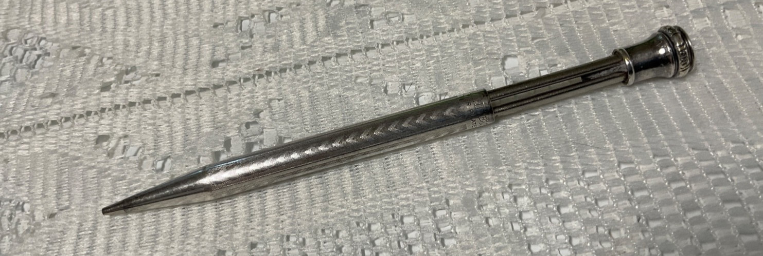 Wahl-Eversharp Silver Plate Mechanical Pencil -4”-Working – USA- Early 1920’s