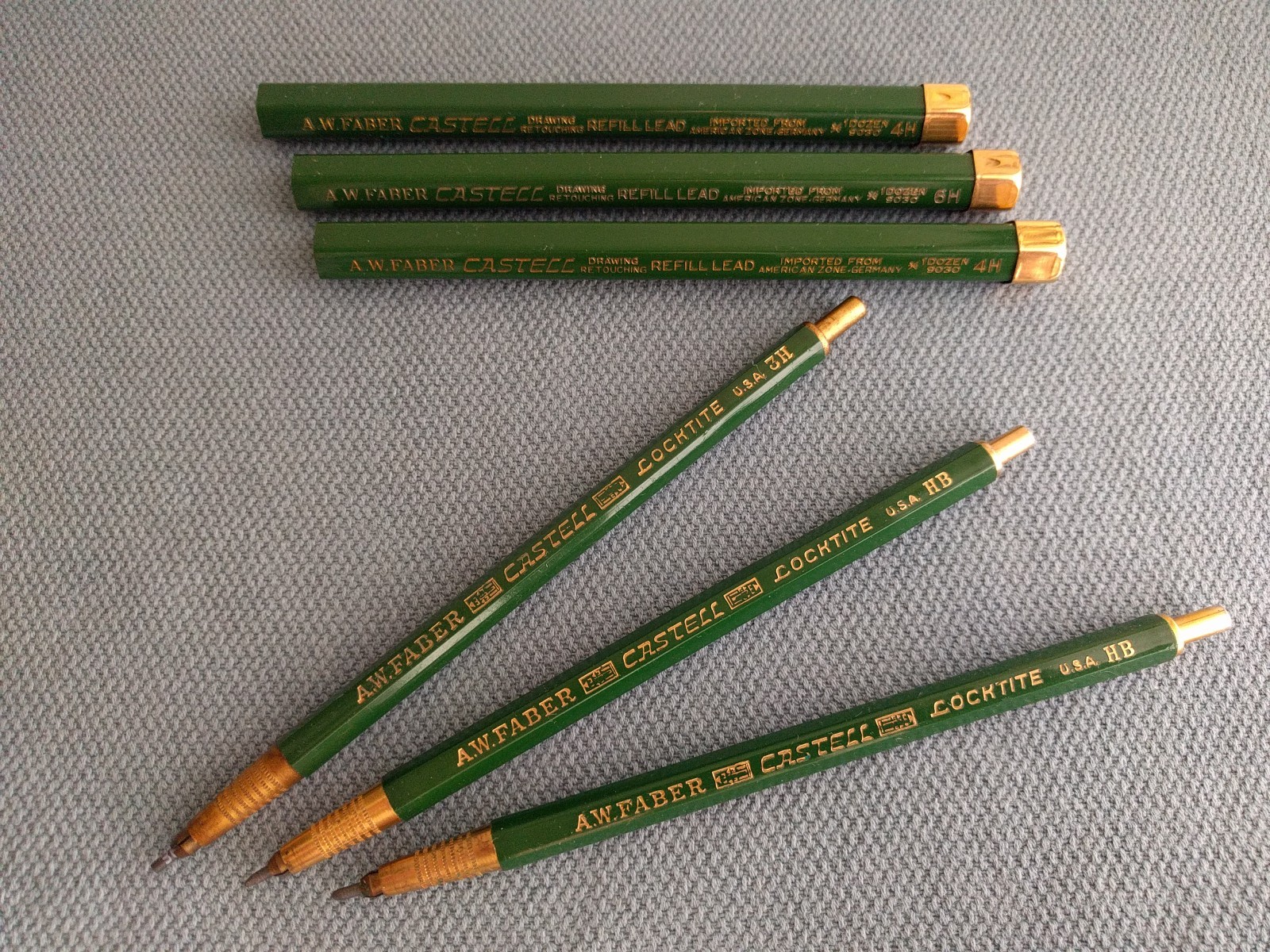 Vintage A.W. FABER Castell Locktite Lead Holders & Refill Lead 9030 Lot