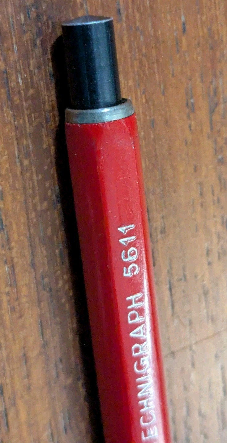 Vintage KOH-I-NOOR Technigraph 5611 Red Mechanical Pencil Italy EUC