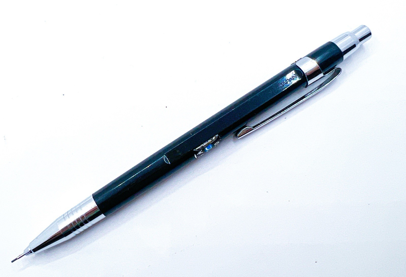 Platinum Double Push Knock Mechanical Pencil Retractable Side Click Black