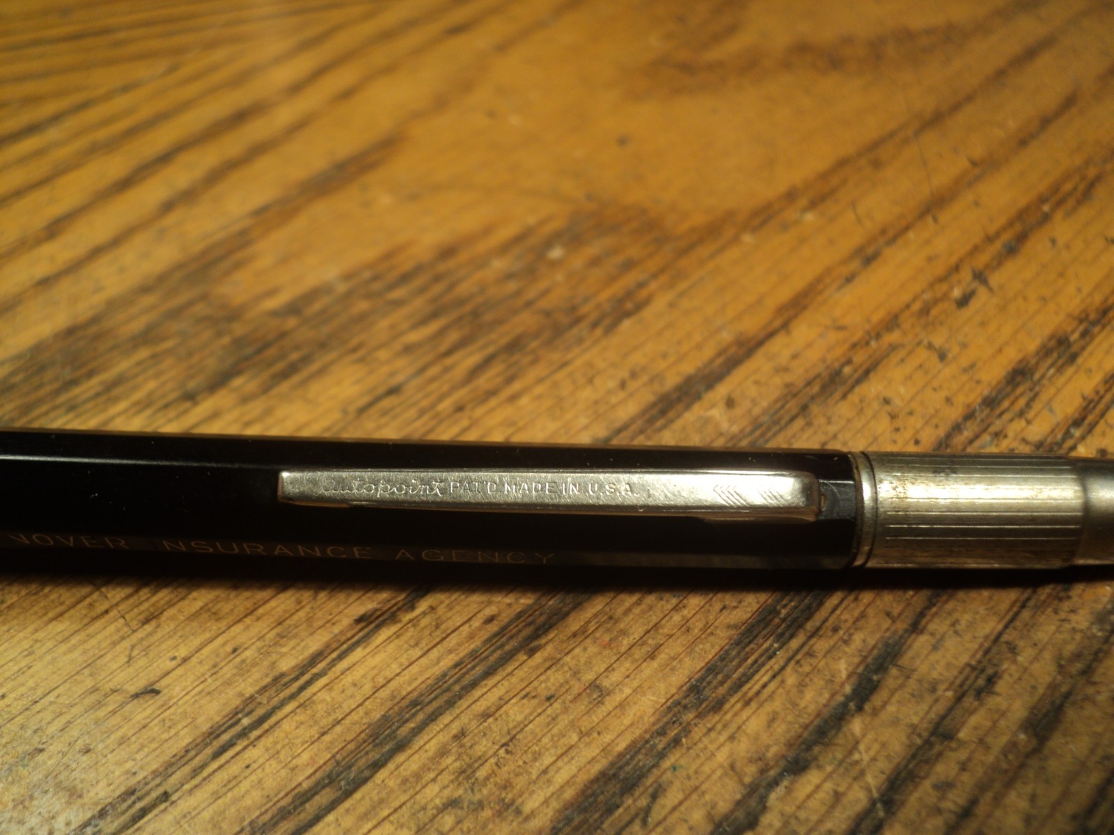 Vintage Autopoint Mechanical Pencil Crownover Insurance Agency Metal Cap USA