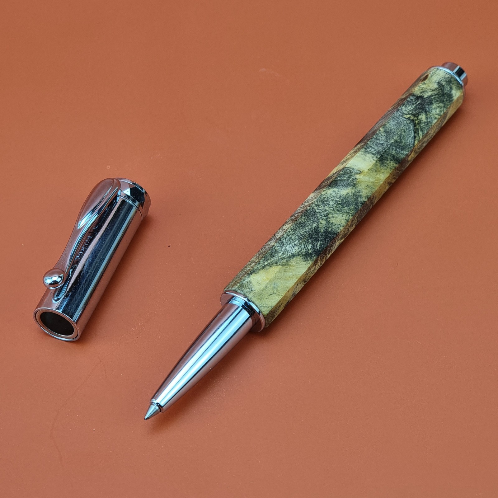 Hand Crafted Water based Ballpointpen with Octagonal Wood Barrel