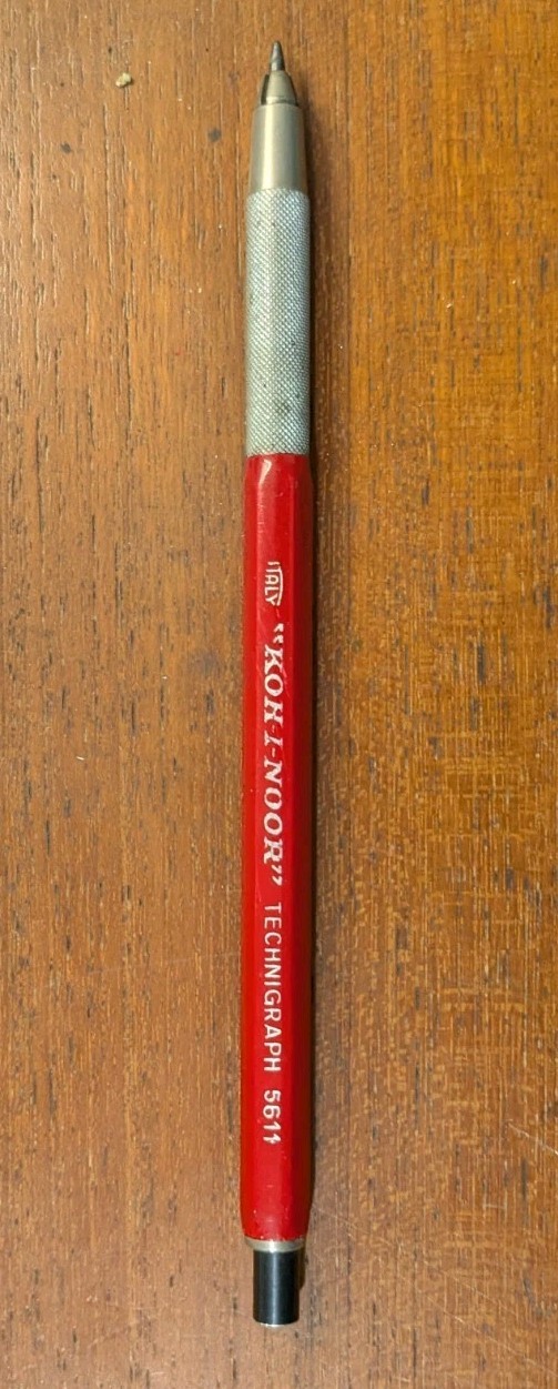 Vintage KOH-I-NOOR Technigraph 5611 Red Mechanical Pencil Italy EUC