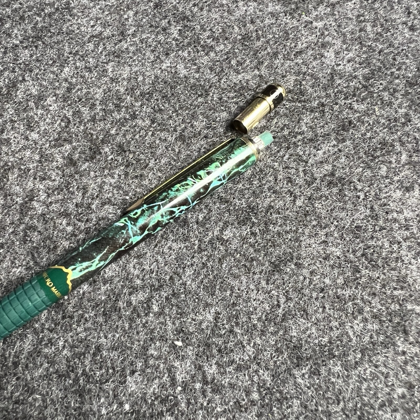 Vintage Micro Mechanical .7mm Pencil Made in Korea New Old Stock Green Marbling