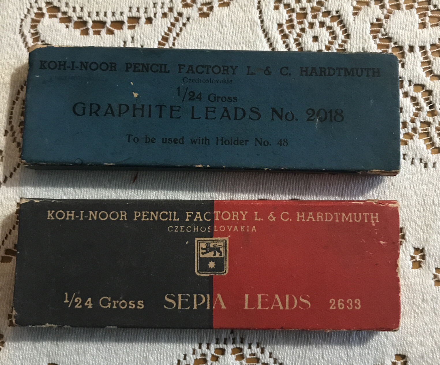 lot of 2 boxes pencil leads KOH-I-NOOR PENCIL FACTORY L..&C. HARDTDTMUTH Inc