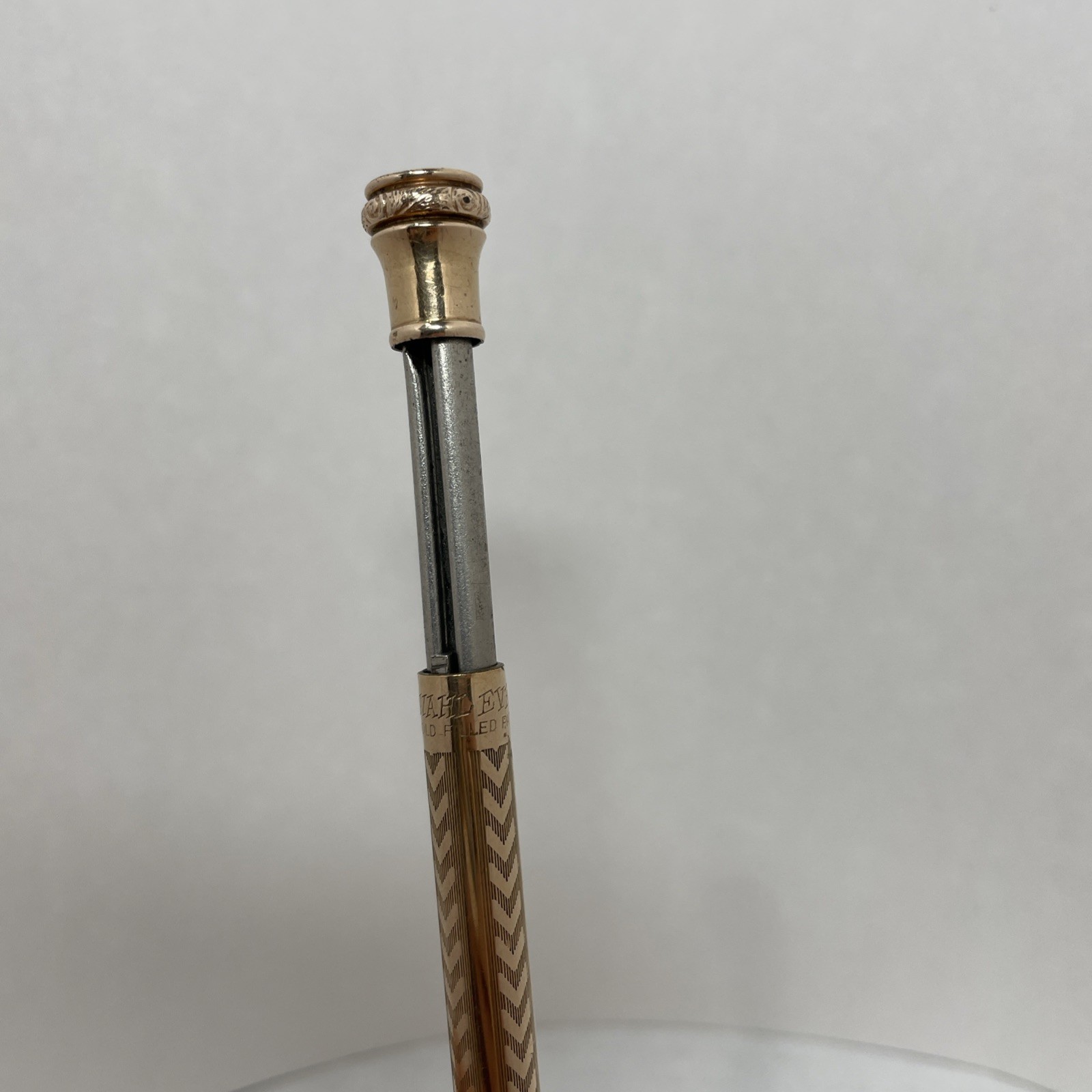 Wahl Eversharp Gold Filled Mechanical Pencil 1930 Herringbone Art Deco Inscribed