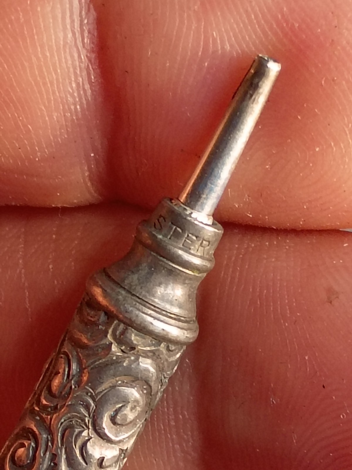 Antique Victorian sterling silver mechanical pencil 1800s Chatelaine