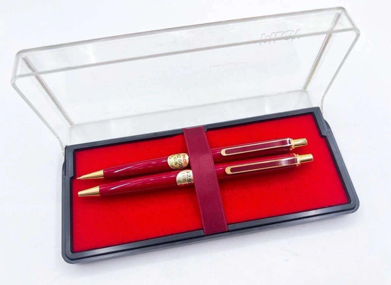 NOS rare Pilot Japan Red Mechanical Pencil Ballpoint Pen price tag With Box