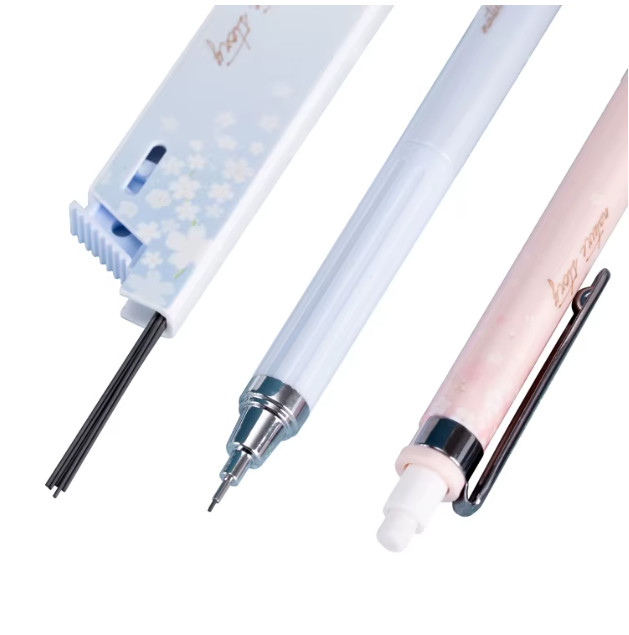 DELI Mechanical Pencil Set With HB Lead Replacement Retractable Refill Students