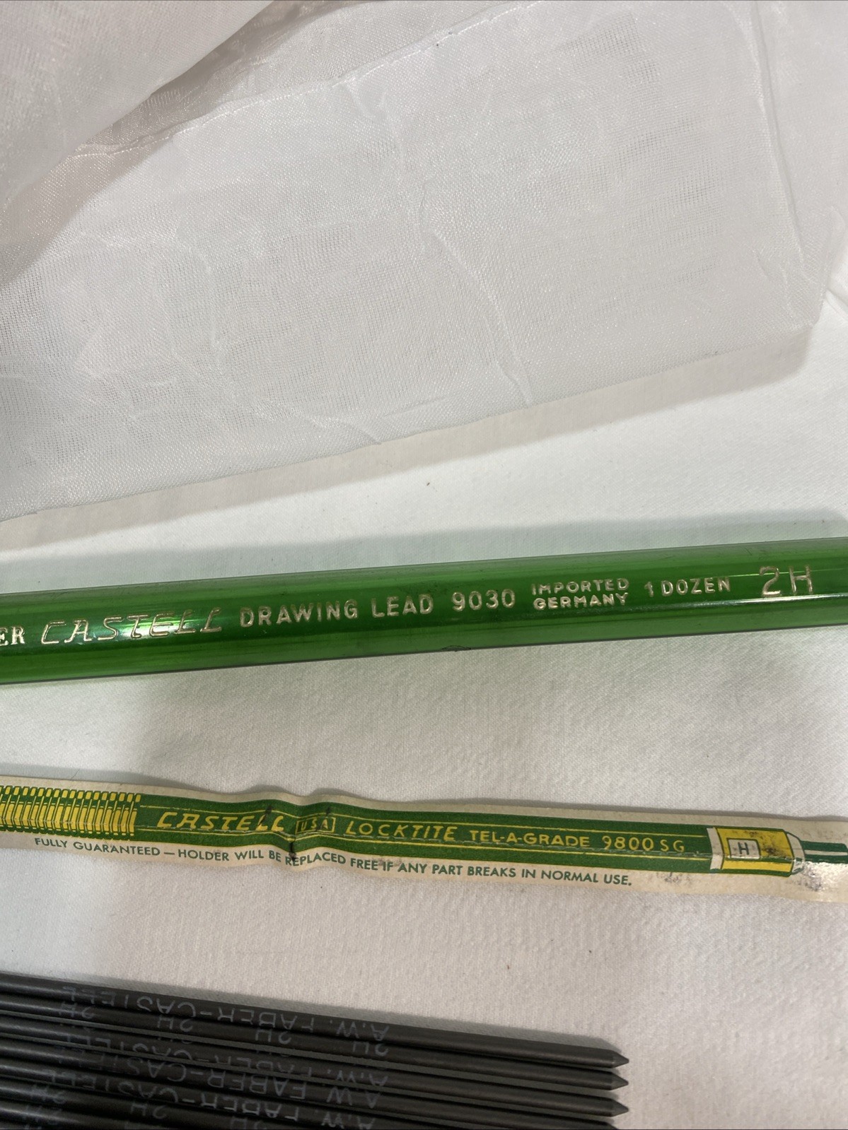 A.W. Faber Castell Drawing #9030 Refill Lead Germany 2H- 10 whole+ partial leads