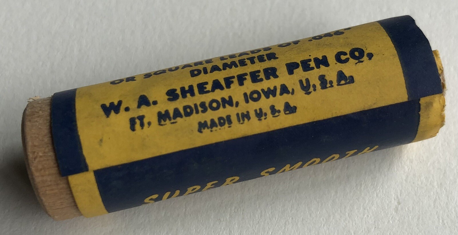 Vintage SHEAFFER Mechanical Pencil Lead INDELIBLE 1.18mm NOS 12pk Wood Tube USA