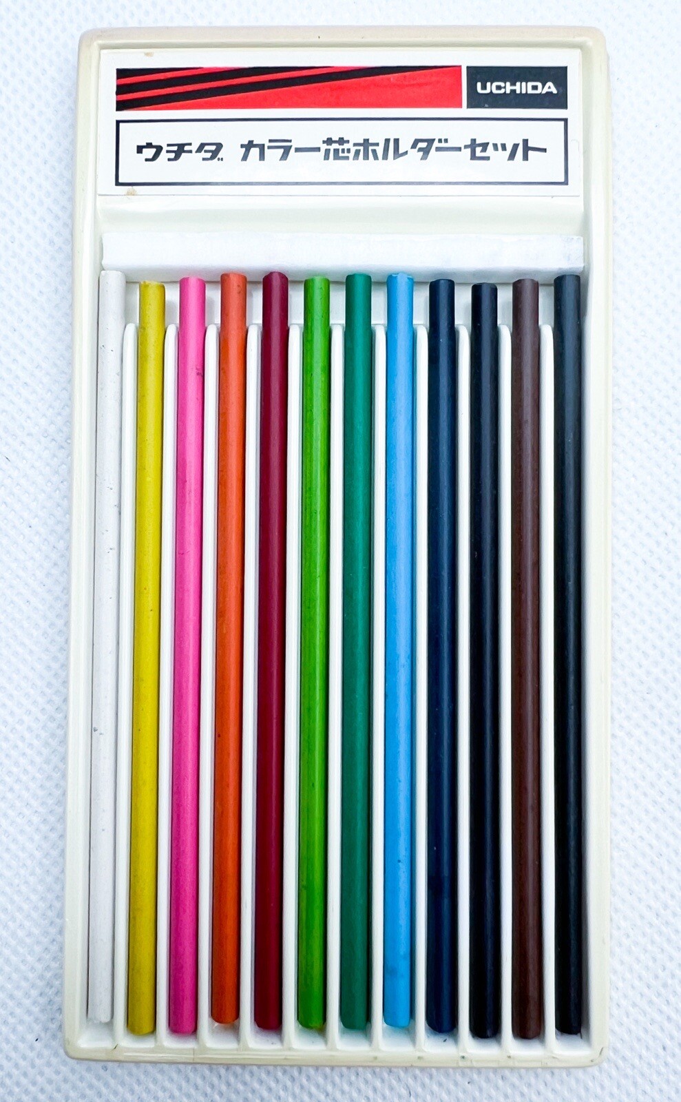 NOS uchida clutch pencil Holder drafting set with 12 colors refills Set