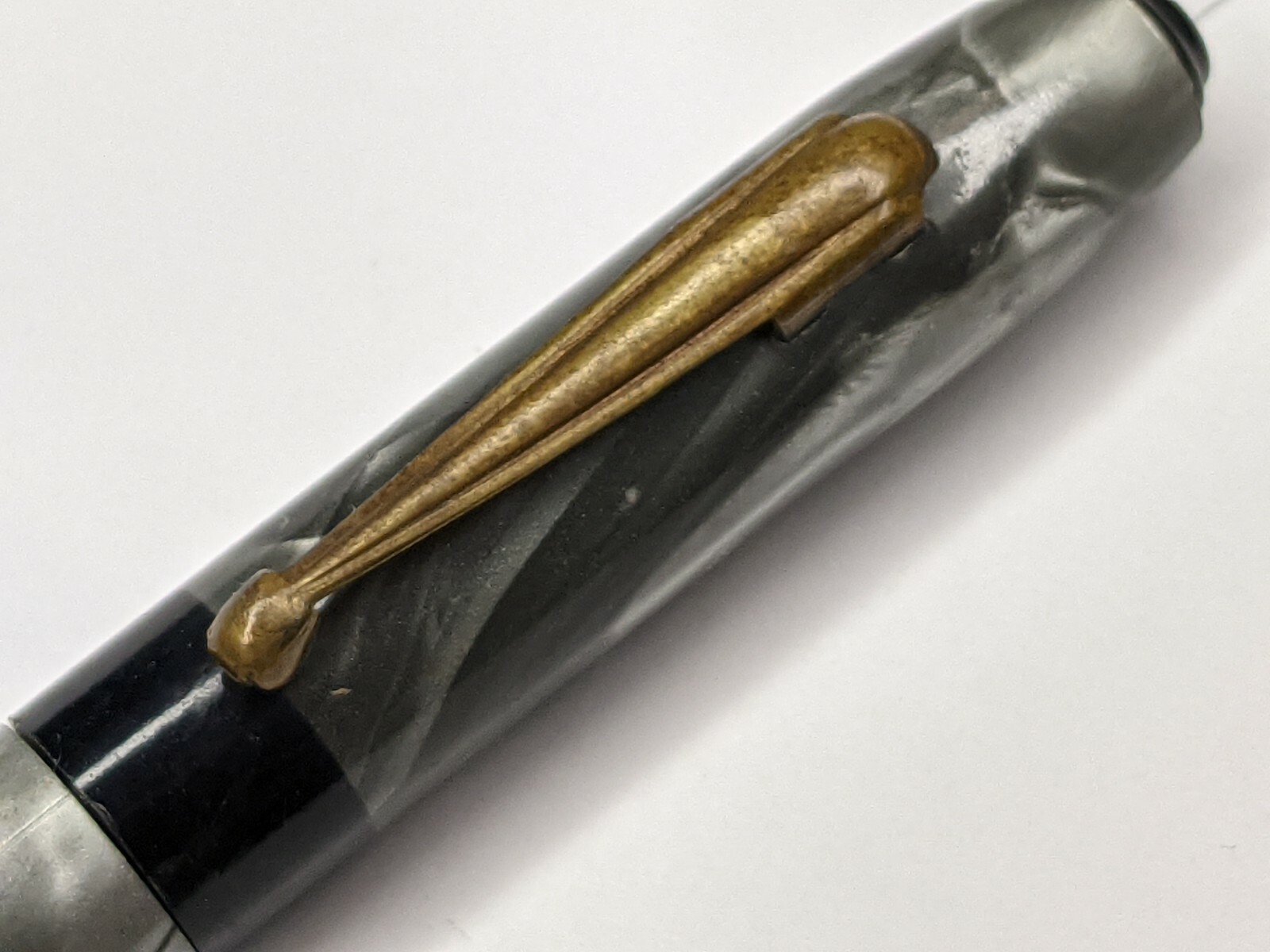 c1950s Mini Gray Marble Plastic Mechanical Pencil 3.75″ Bullet PARTS REPAIR G29