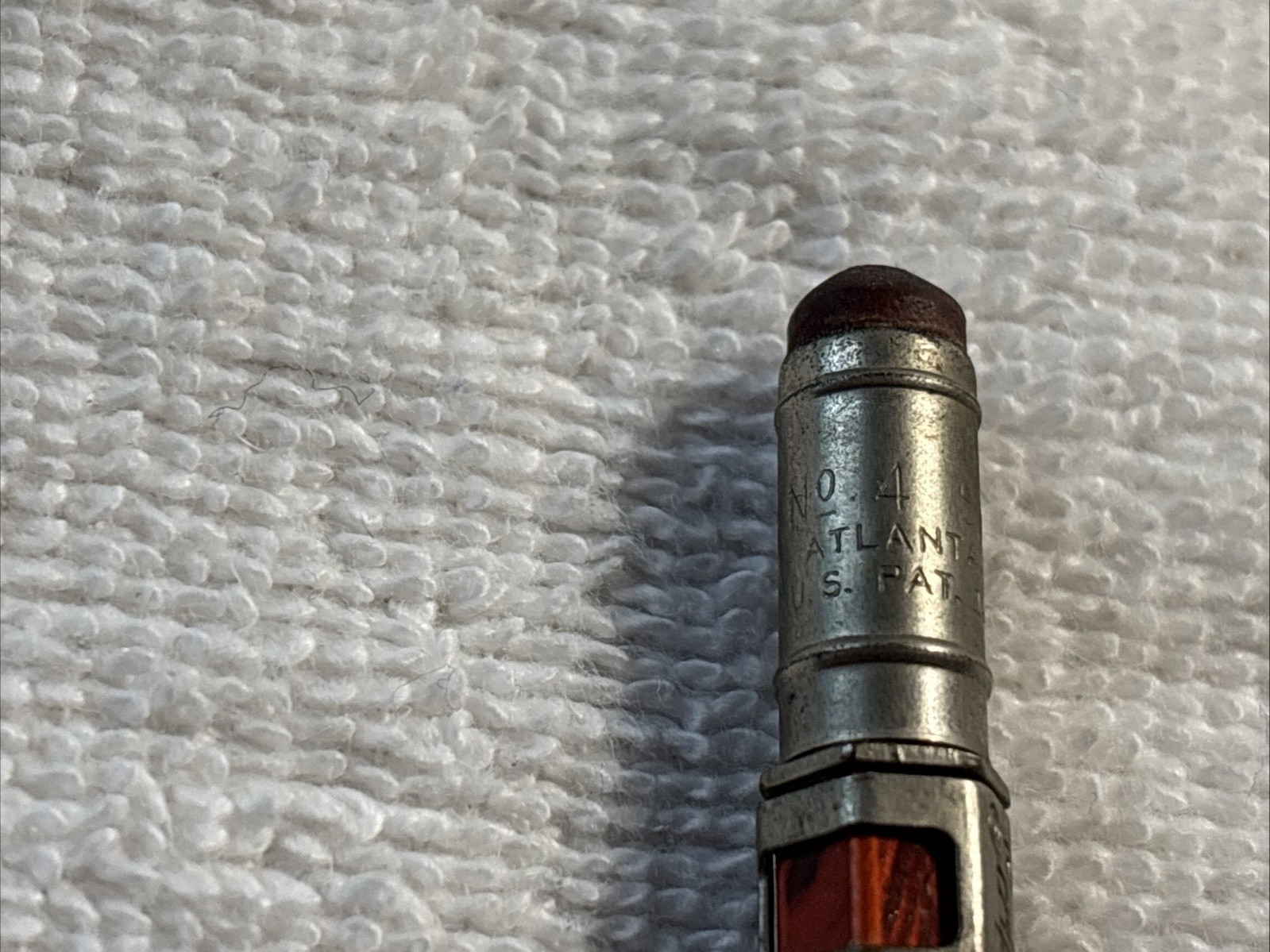 Vintage No. 4 SCRIPTO Mechanical Pencil Red Black Swirl 0.99 mm Lead Free Ship!