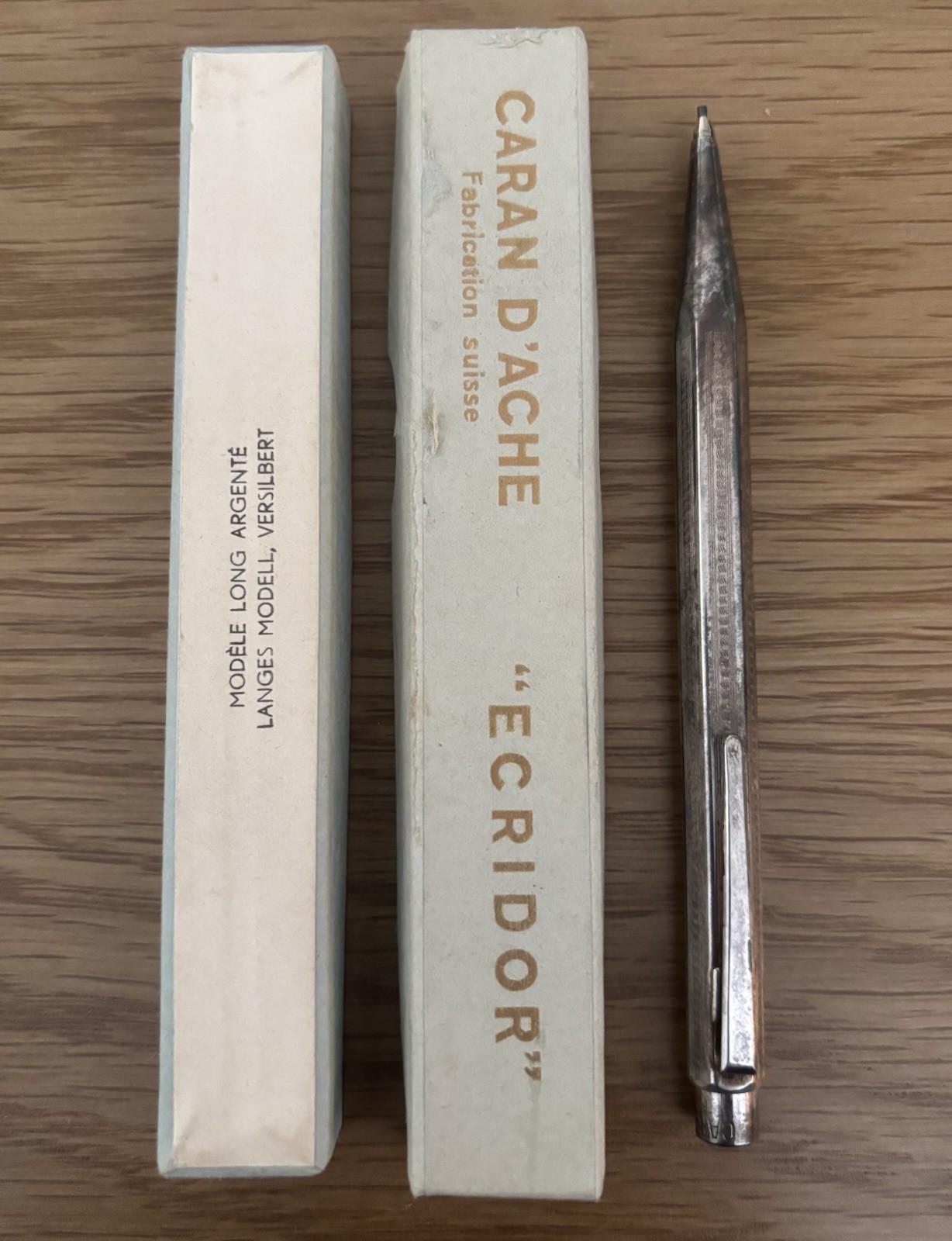 Vintage Caran D’Arche – ECRIDOR Silver Mechanical Pencil – Original Box & Manual