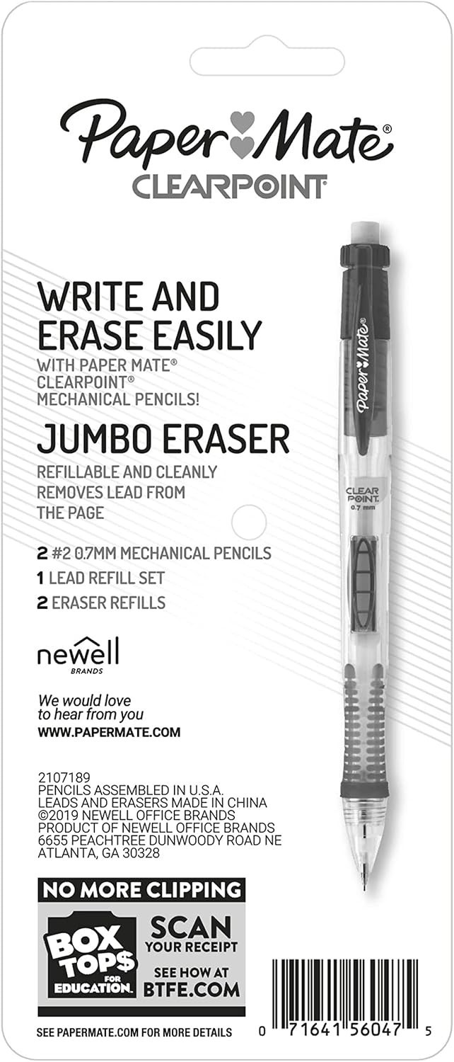 Clearpoint Mechanical Pencils, 0.7mm HB Pencil Lead, Includes 2 Pencils, 1 Le…