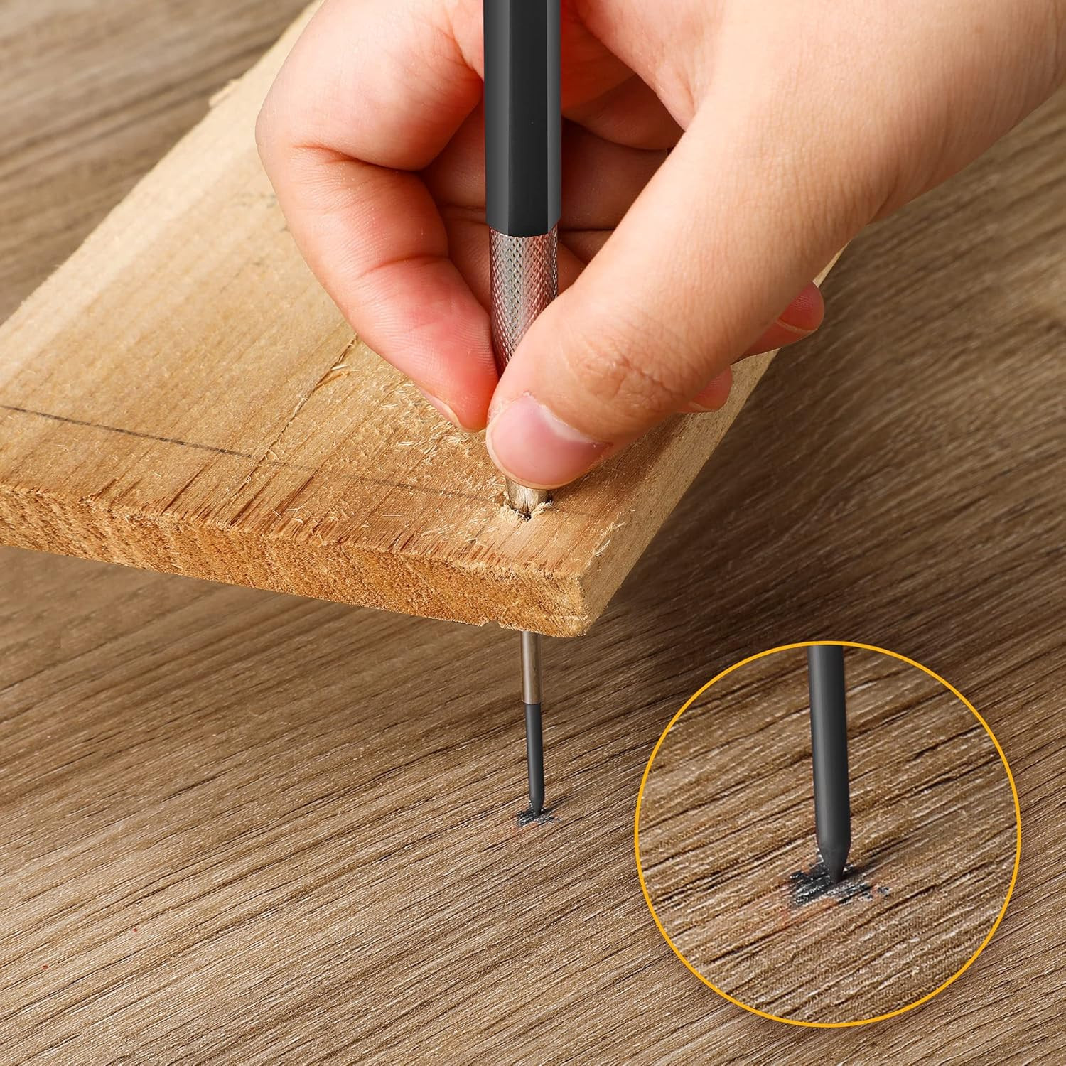 2Mm Mechanical Carpenter Pencil Set with 12 Marker Refills and Sharpener, Woodwo