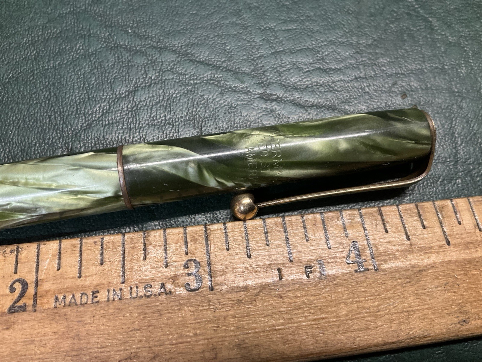Vintage Waterman’s Mechanical Pencil Green Marble in Box