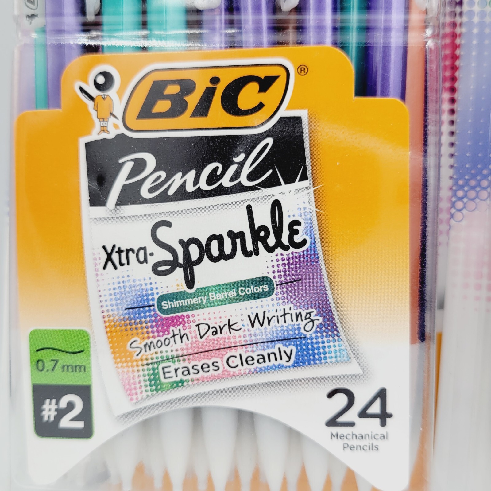 Lot Of 2 Packs BIC Xtra-Sparkle Mechanical #2 Pencil, Medium Point 0.7 mm, 24 Ct