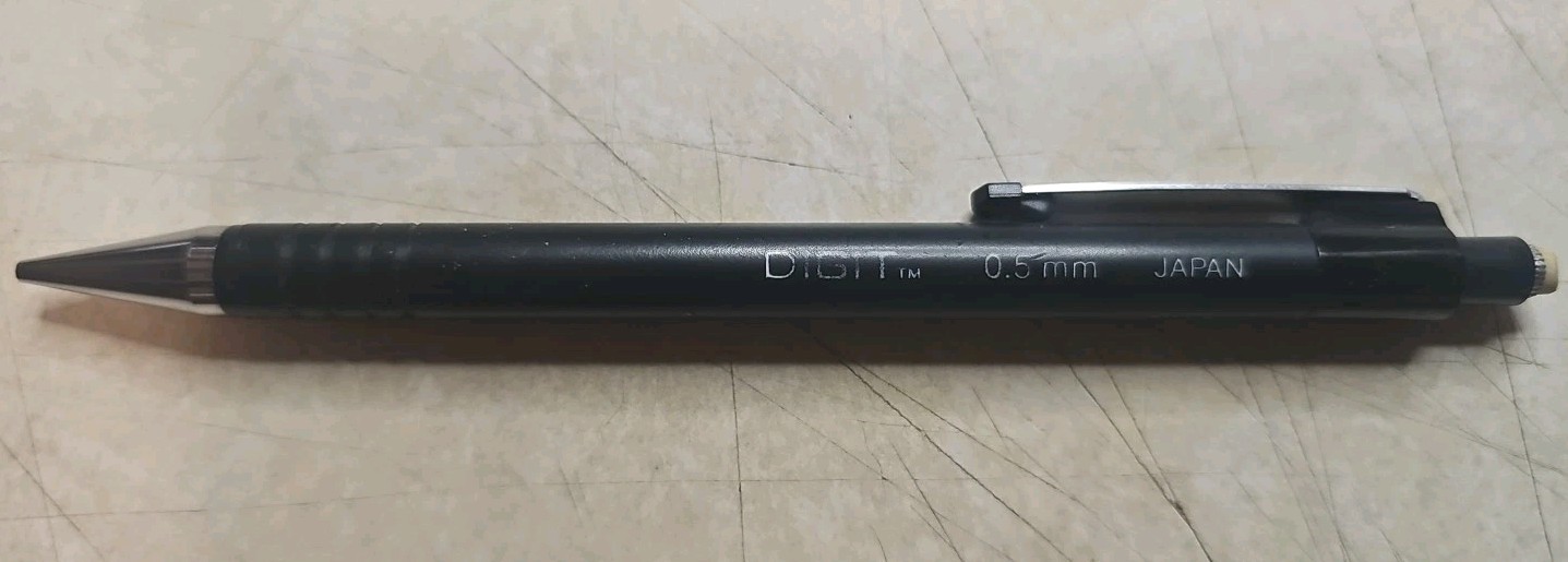 VTG Sanford DIGIT 0.5mm Mechanical Pencil Black, Japan, Missing Eraser Cap.