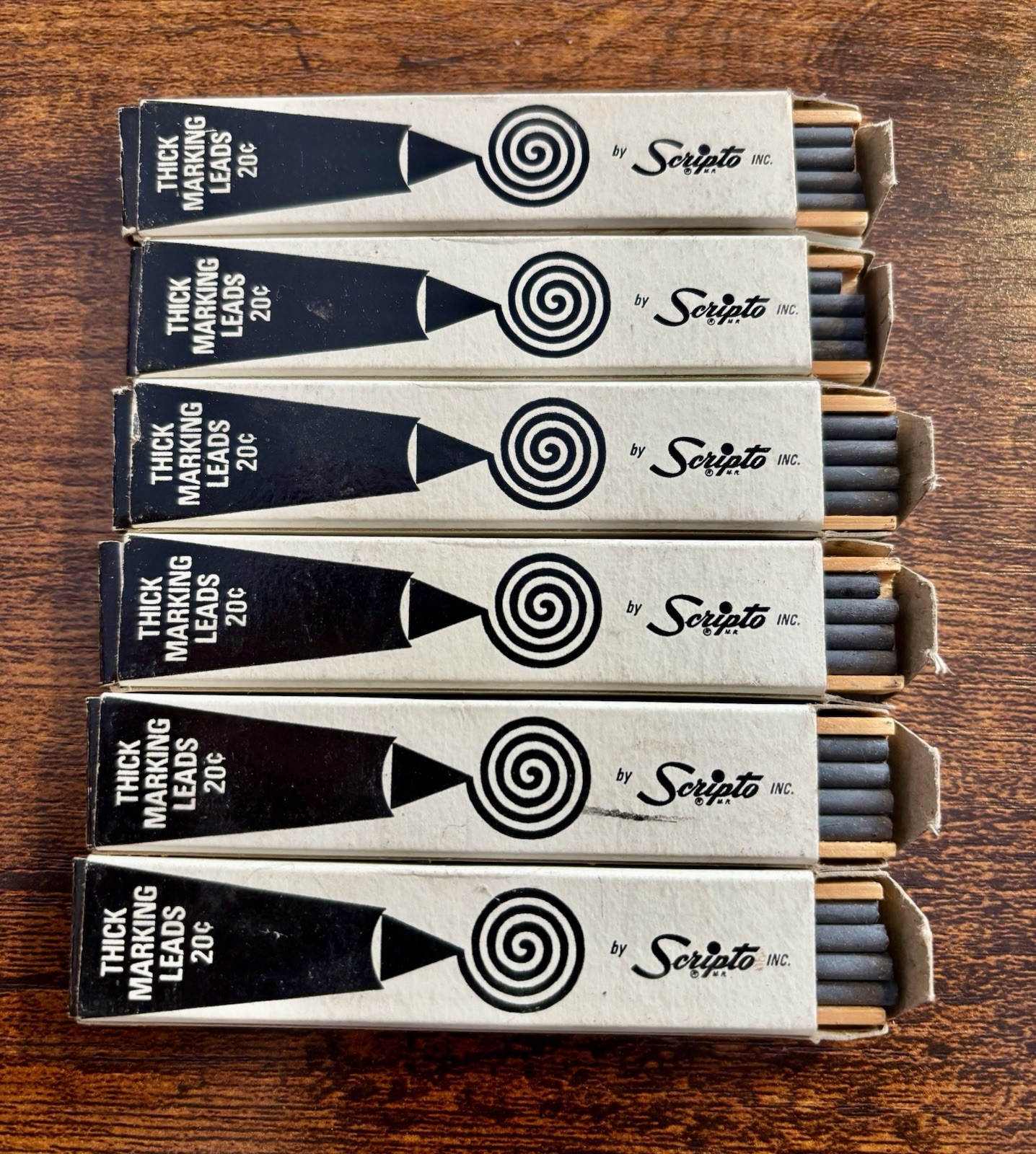 Scripto Thick Marking Leads Black G920 Lot of 6 packs of 4 NOS