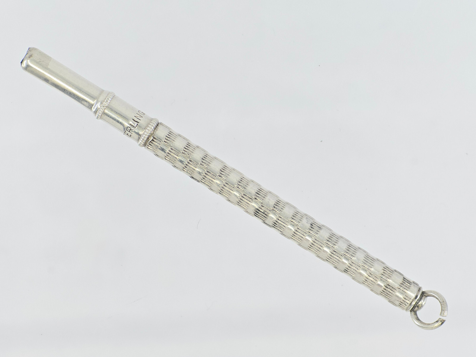 VINTAGE STERLING SILVER MECHANICAL CHATELAIN PENCIL ~ 2.75″