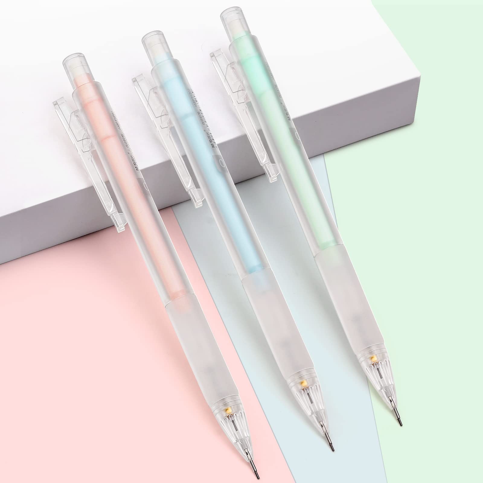 Four Candies Mechanical Pencils – 3PCS Pastel Colourful-0.5MM, Clear