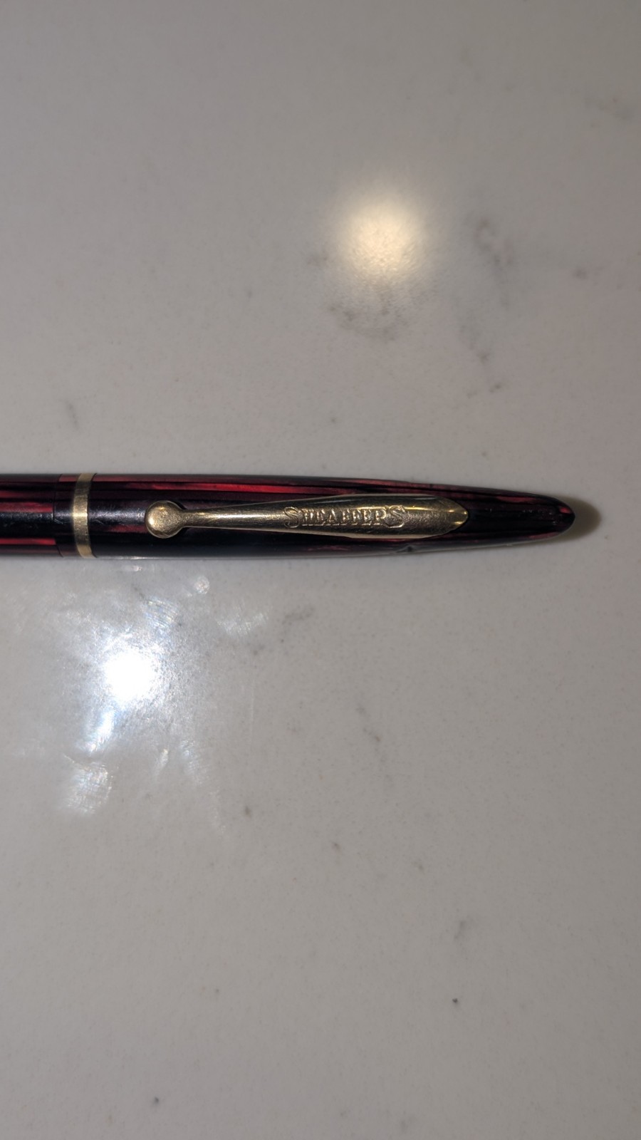 Sheaffer Balance #250 Mechanical Pencil 40s Carmine, Gold Trim Works