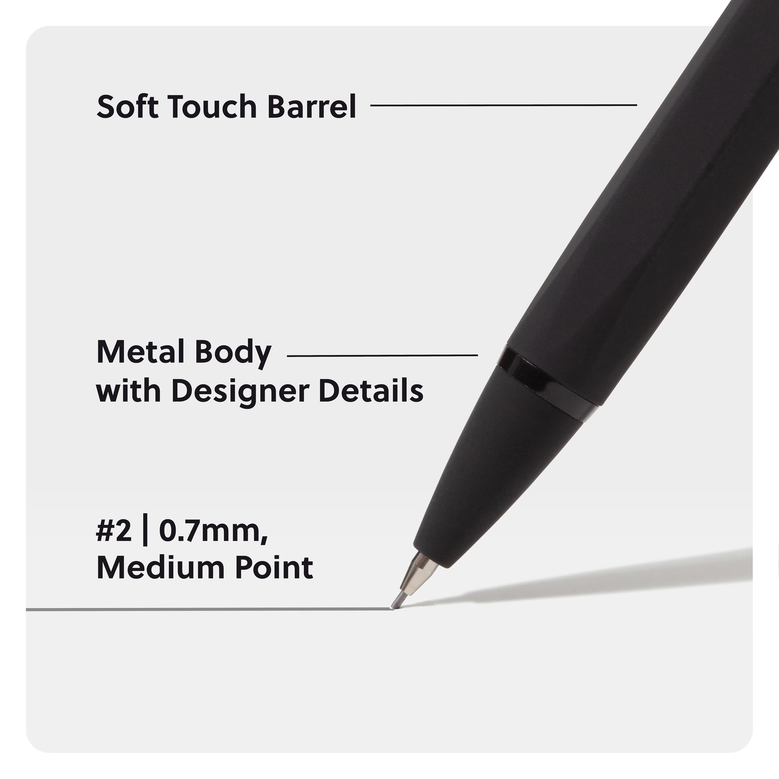 U Brands Cambria Mechanical Pencils, Set 1 Count (Pack of 2), Midnight Black