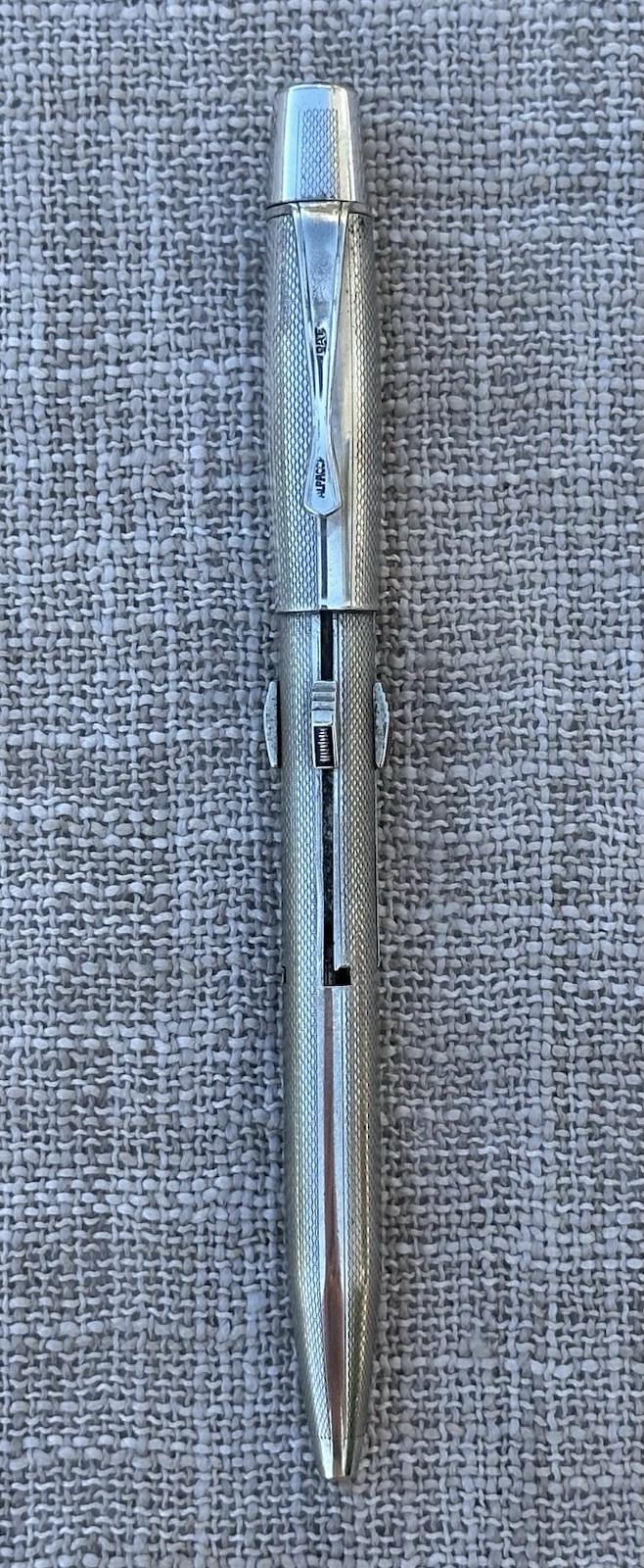 Vintage Montblanc 4-Color Multi-Function Pencil, 1950s-60s, Round Barleycorn