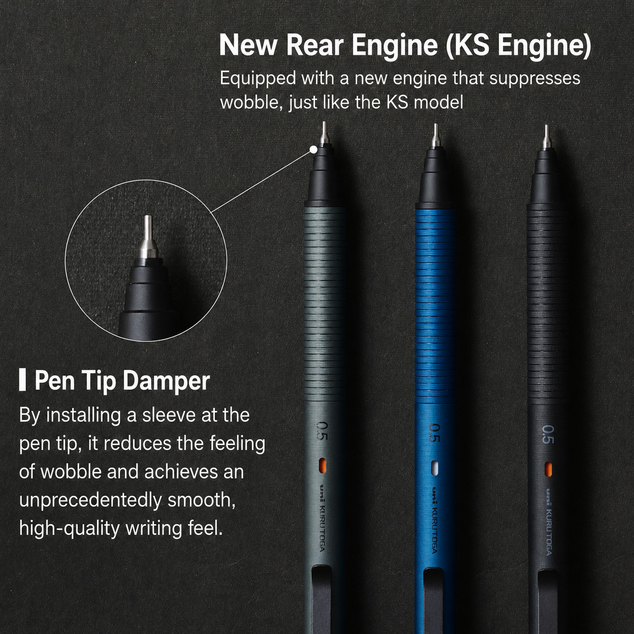 Uni Kuru Toga Metal Mechanical Pencil 0.5mm Slient Blue M5KH1P