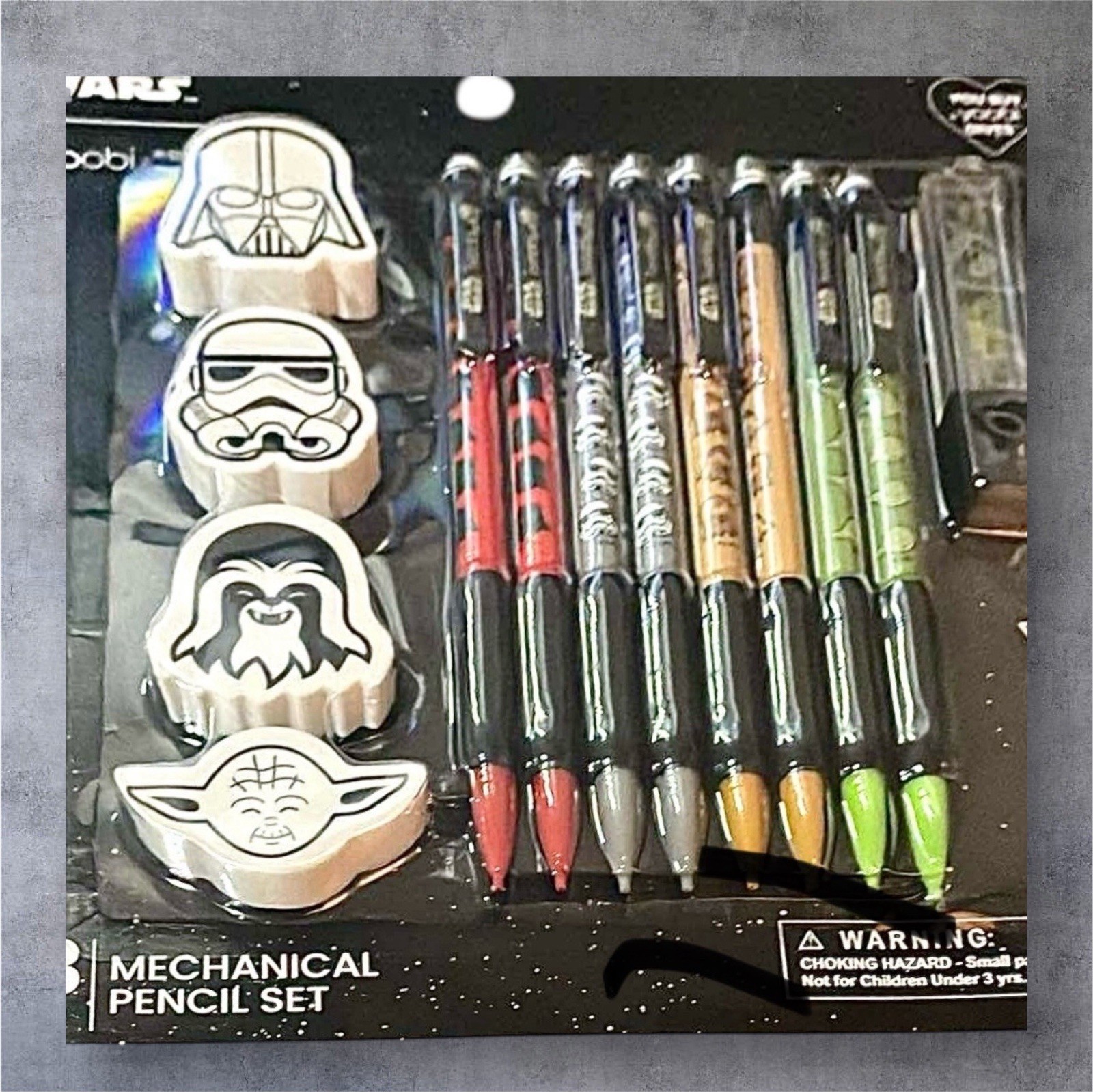 Star Wars 13 Piece Mechanical Pencil Set Erasers NIP