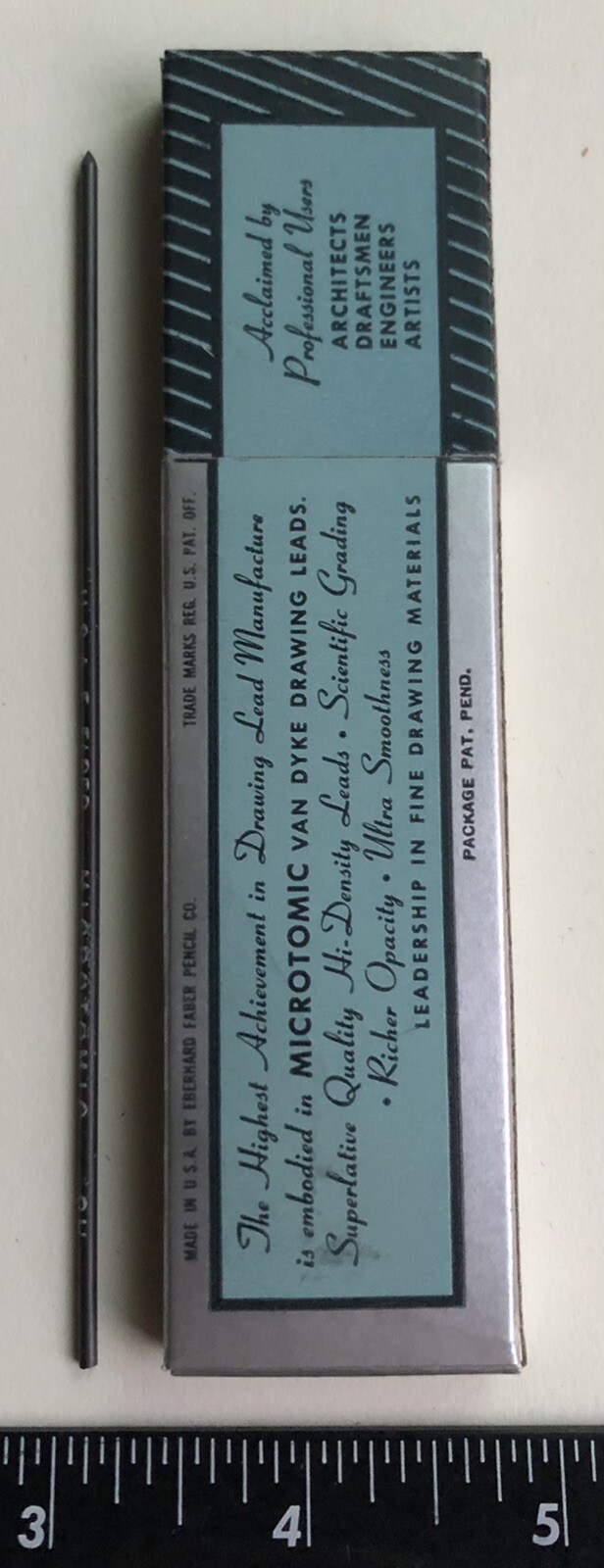 Vintage Eberhard Faber Microtomic 6100 9H 2mm Mechanical Artist Pencil 6pk Lead