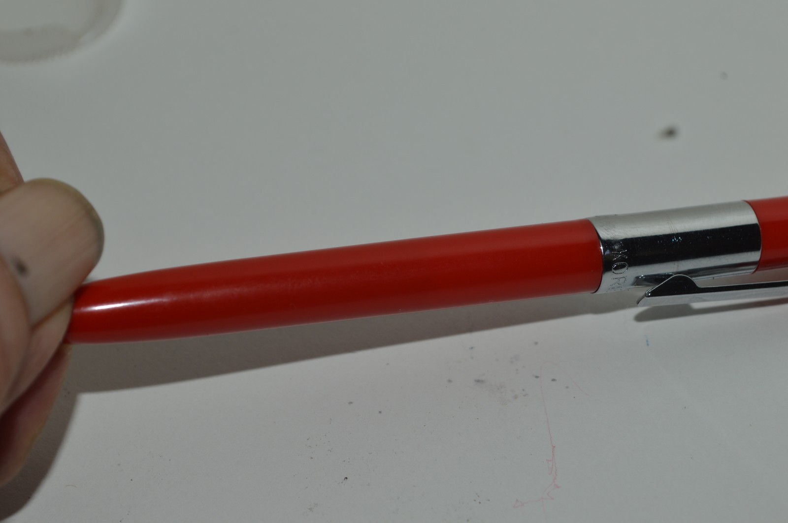 SCRIPTO P369 Mechanical Pencil 0.9mm Tu Tone Korea Red Circa 1970’s Light Use