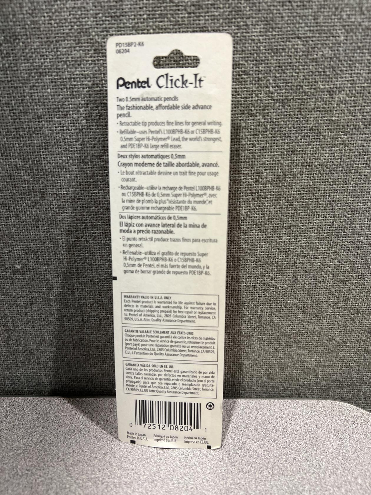 Pentel Click-It 0.5 mm pencils – 2 pk Pink Barrel
