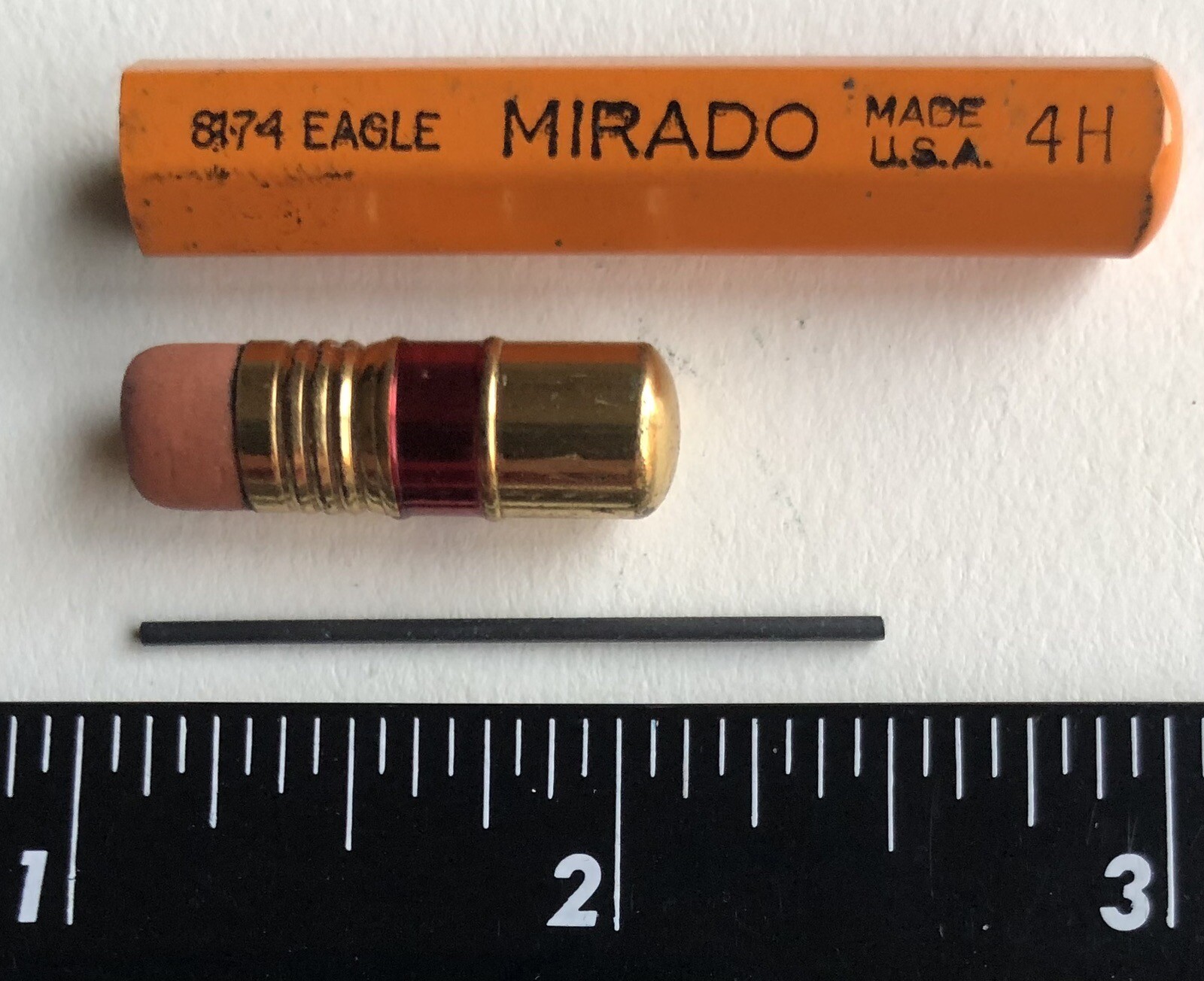 Vintage EAGLE Mirado Mechanical Pencil Lead 4H Black 1.18mm 24pk Tube Eraser USA