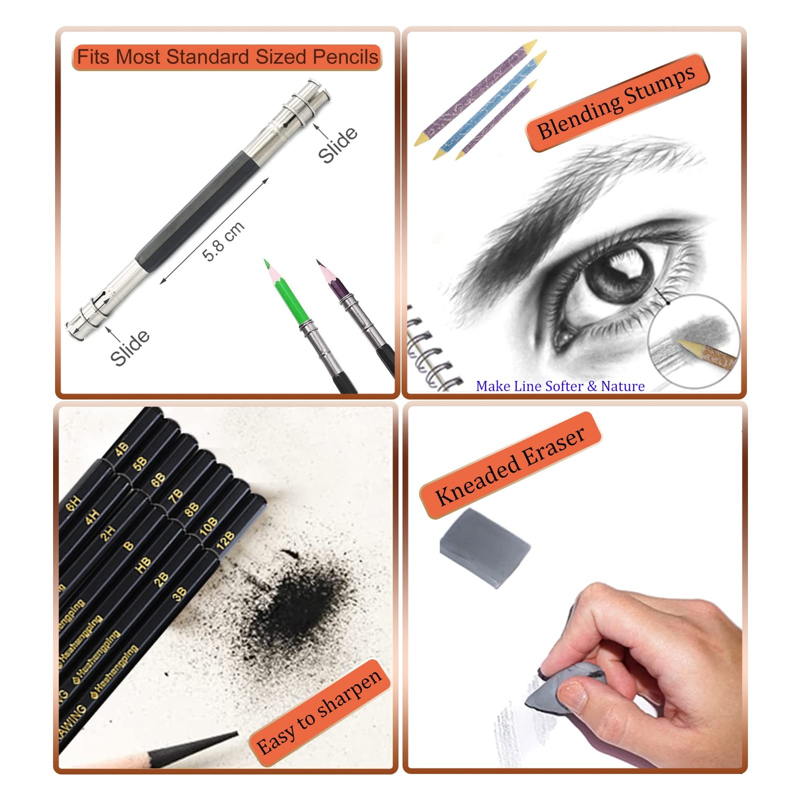 Heshengping 31 Drawing 1 Count (Pack of 1), 31 Pack Sketch pencil set