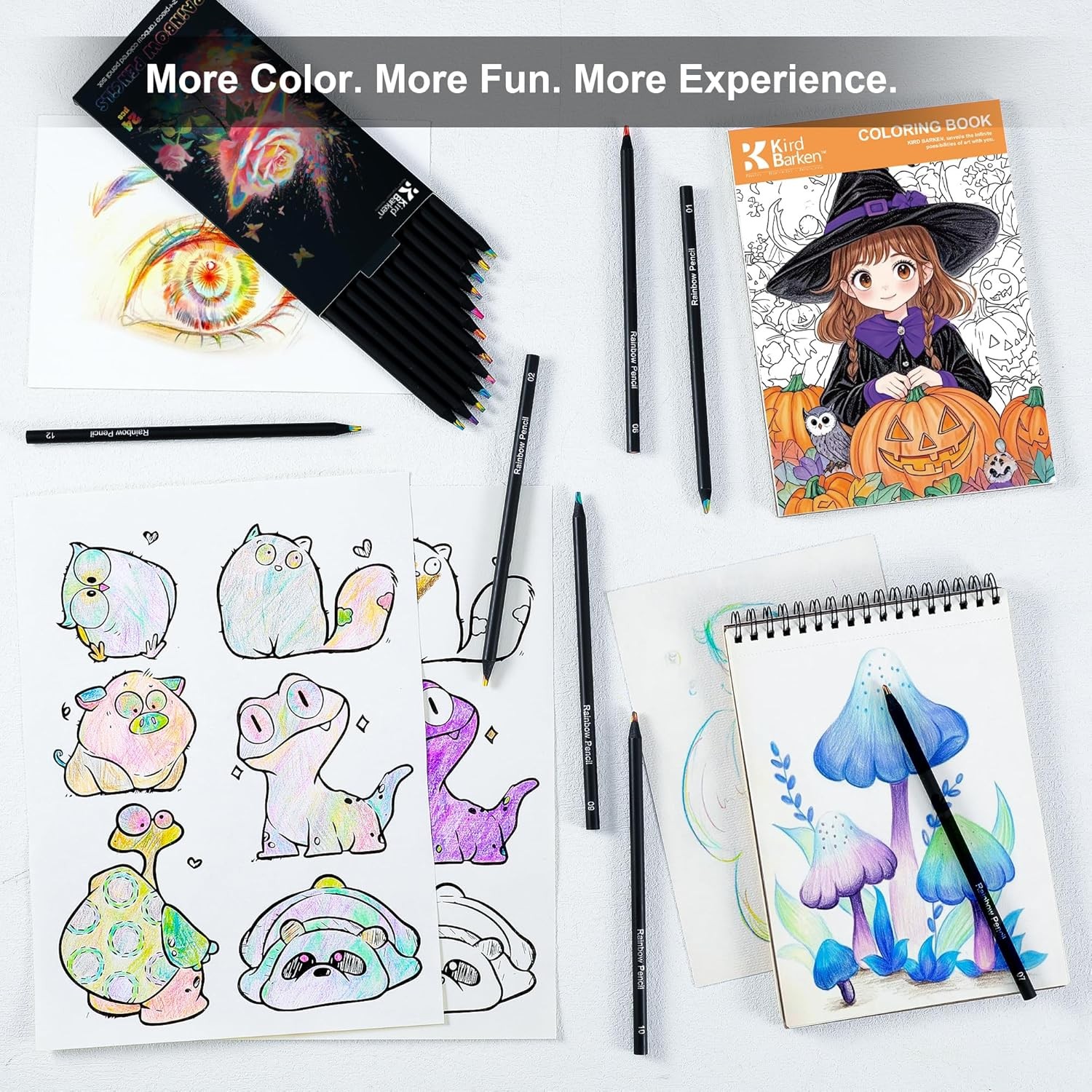 24 Pcs Rainbow Colored Pencils Art Supplies Drawing Coloring Set Gifts for Teens