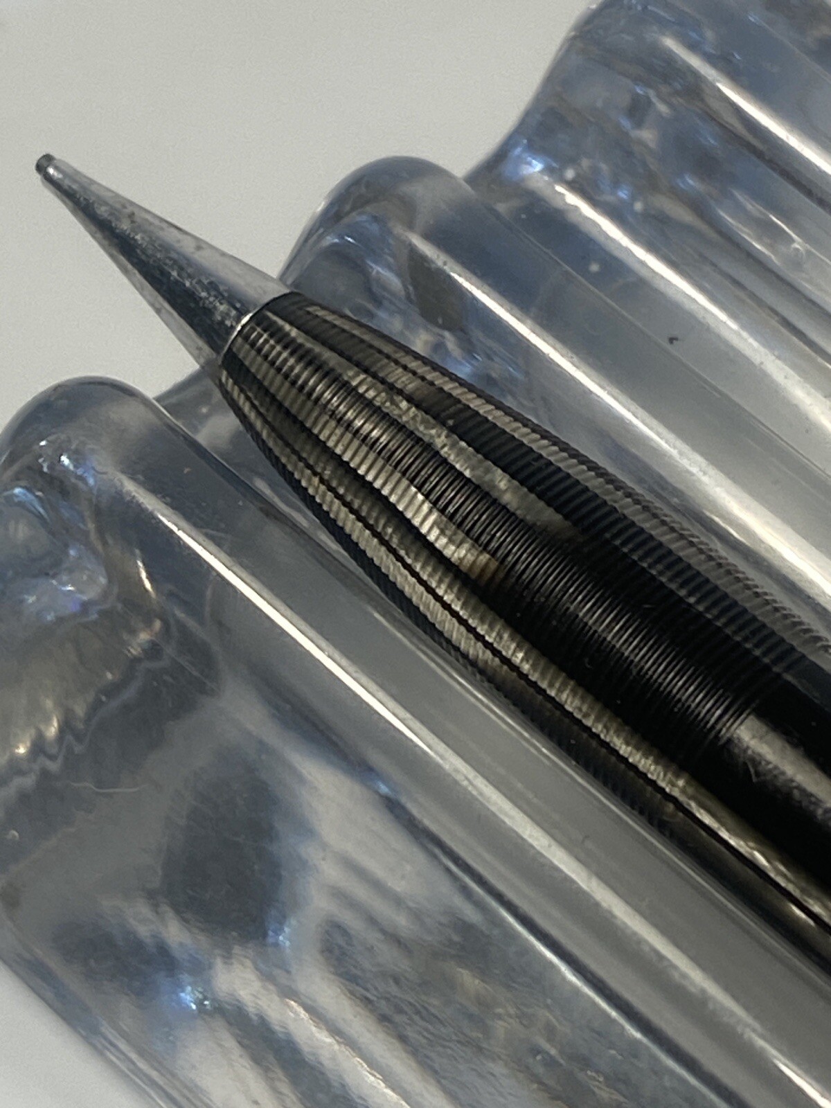 Sheaffer’s 250 Striated Silver Black Celluloid Sheaffer Mechanical Pencil Ribbed