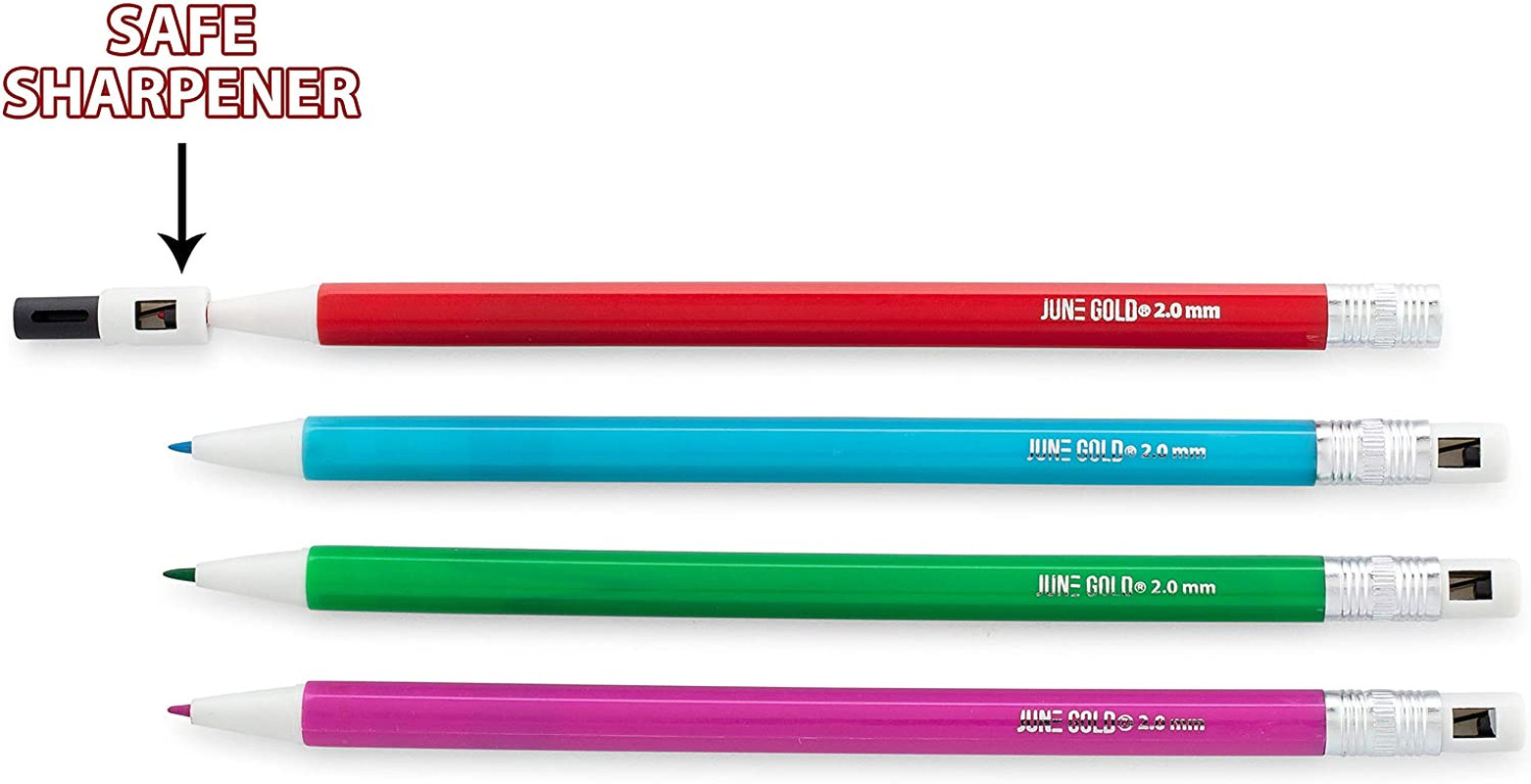 36 Assorted Colored 2.0 Mm Mechanical Pencils, Bold Thickness, 36 Unique Colors