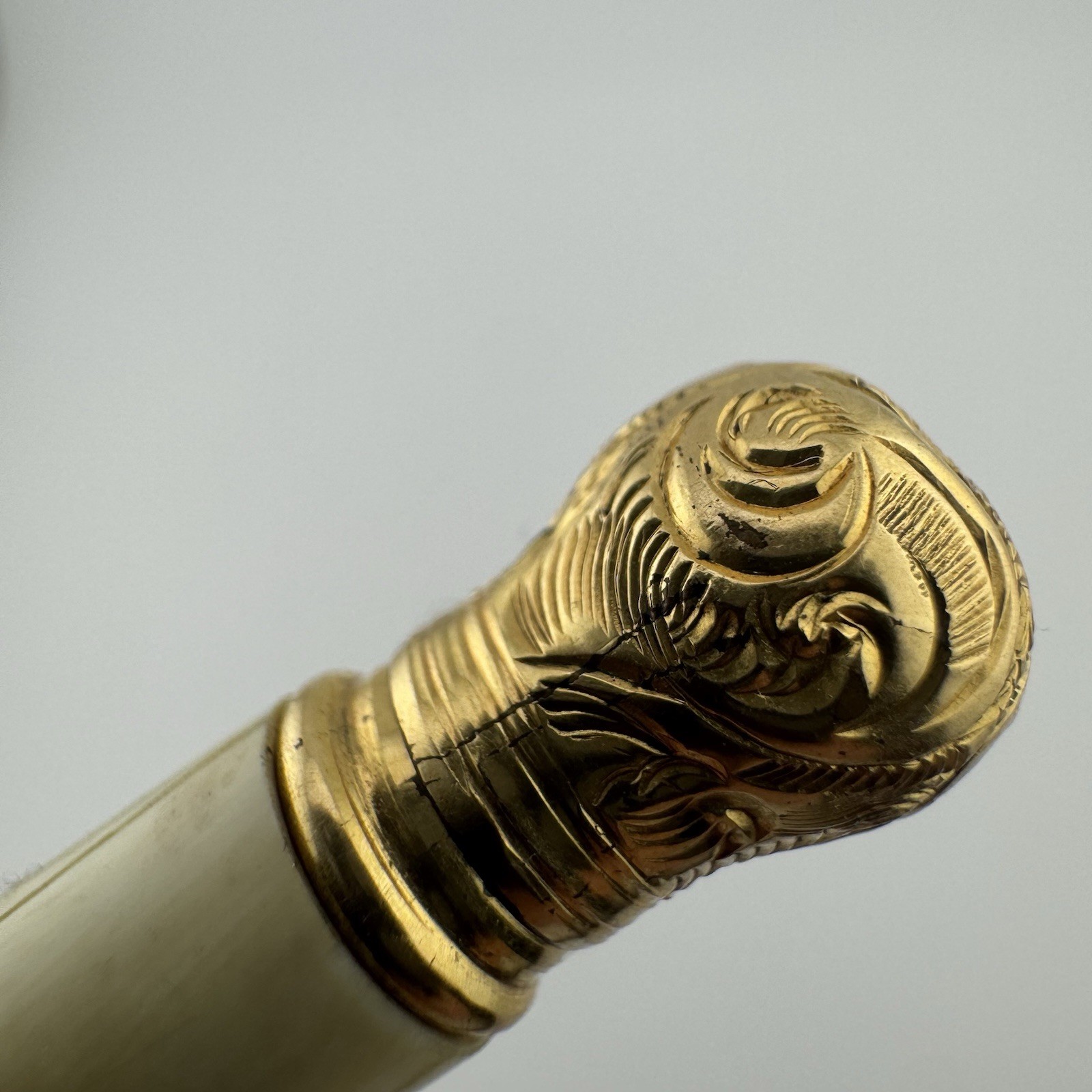 Antique Pearl & Gold Filled Retractable Mechanical Pencil Patd OCT 1771