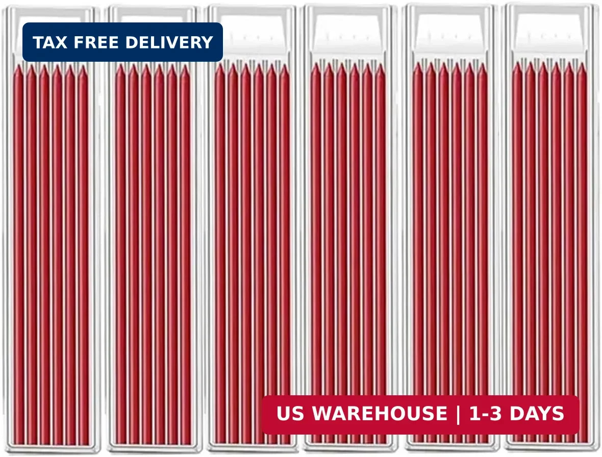 MROOFUL 36 PCS Pencil Refills,2.8mm Carpenter Pencil Lead, Solid Deep Hole Mecha