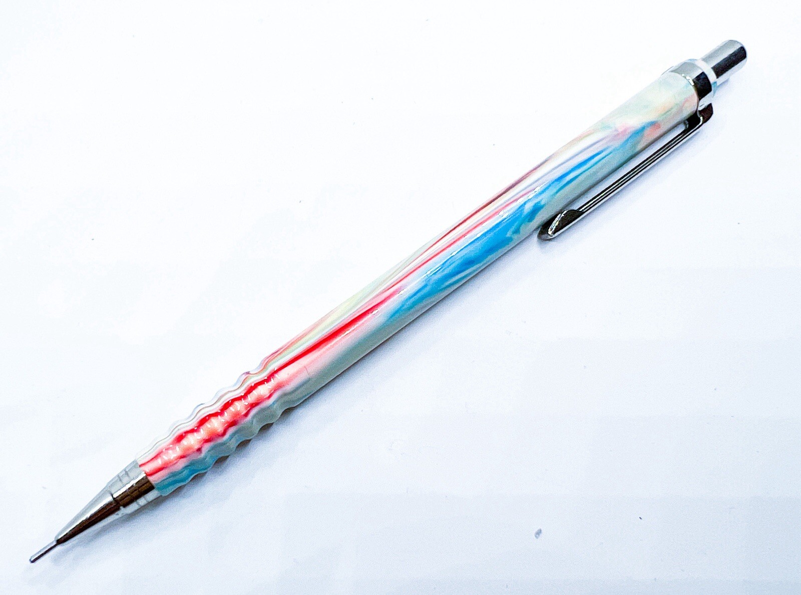 NOS rotring tikky Special Mechanical Pencil Marble Rainbow Color 0.7mm White