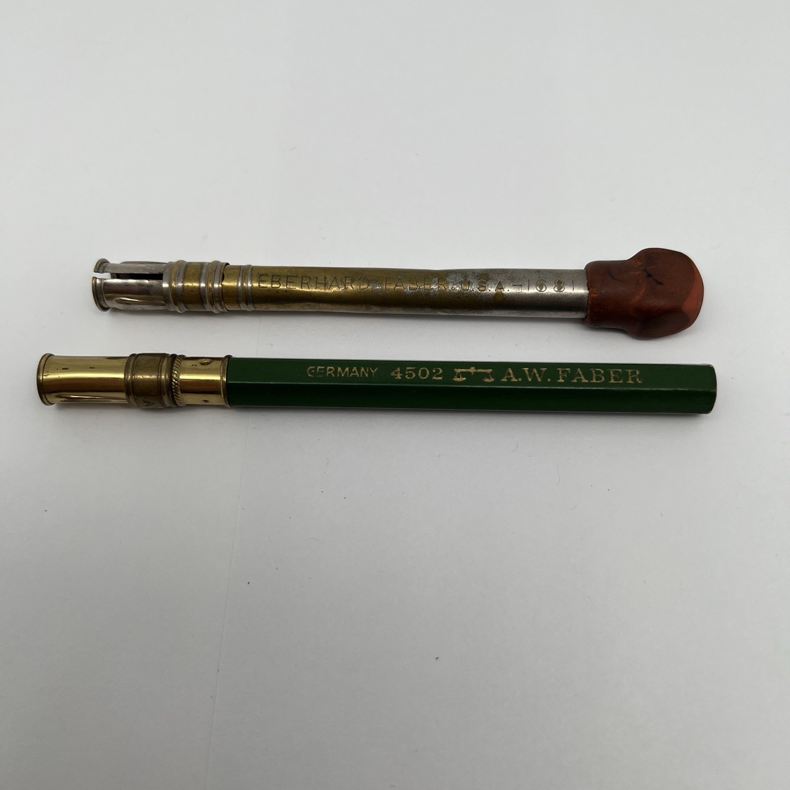 Vintage A W Faber Pencil Holder Extender 4502 Germany And Metal 1681 Holder