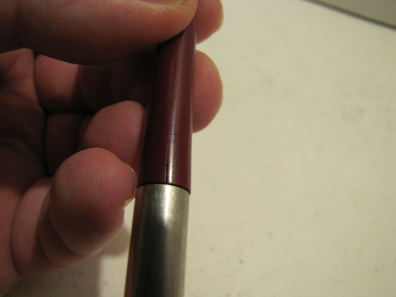 VTG PARKER MAROON/CHROME MECHANICAL PENCIL USED WORKS MULTIPLE CRACKS FOR PARTS