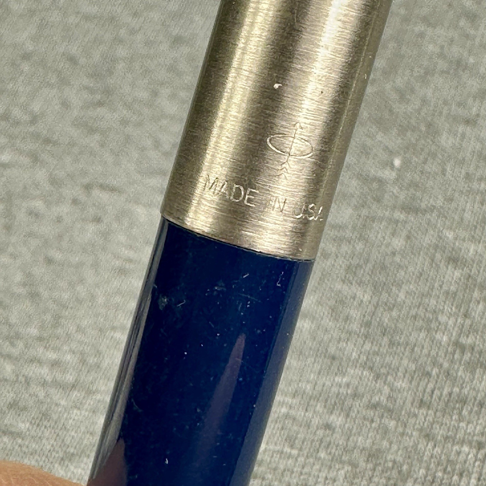 Parker Pencil Unknown Model Dimple-Top Cap Blue Barrel Made In USA Working