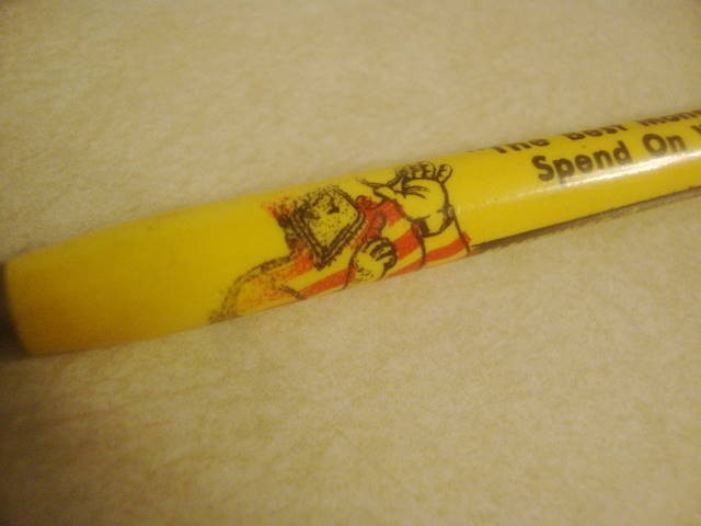 Vintage Advertising Mechanical Pencil HASTINGS PISTON RINGS SQUARE JAW GUY Icon!